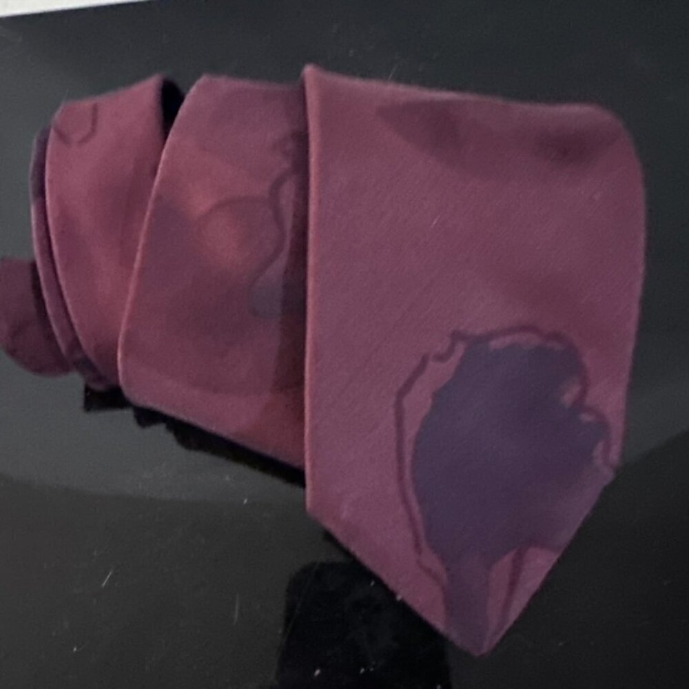Fendi Silk Tie Necktie Neckwear Mens Red  Floral Ombré Wine Jacquard Brocade